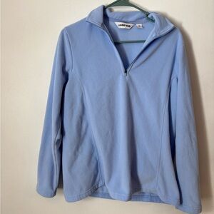Lands' End Light Blue Zip-Up Fleece Sweater